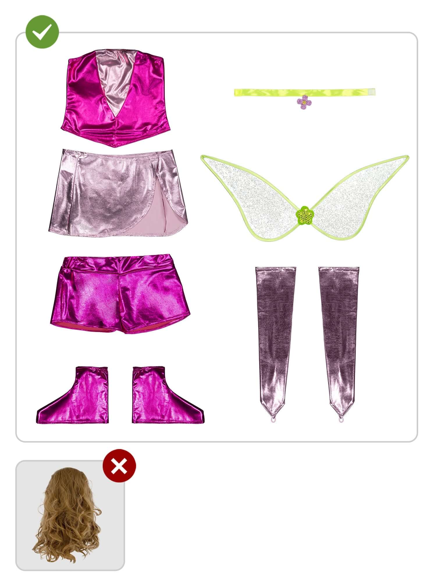 Flora Costume for Women - Winx Club Official Fairy with Wings