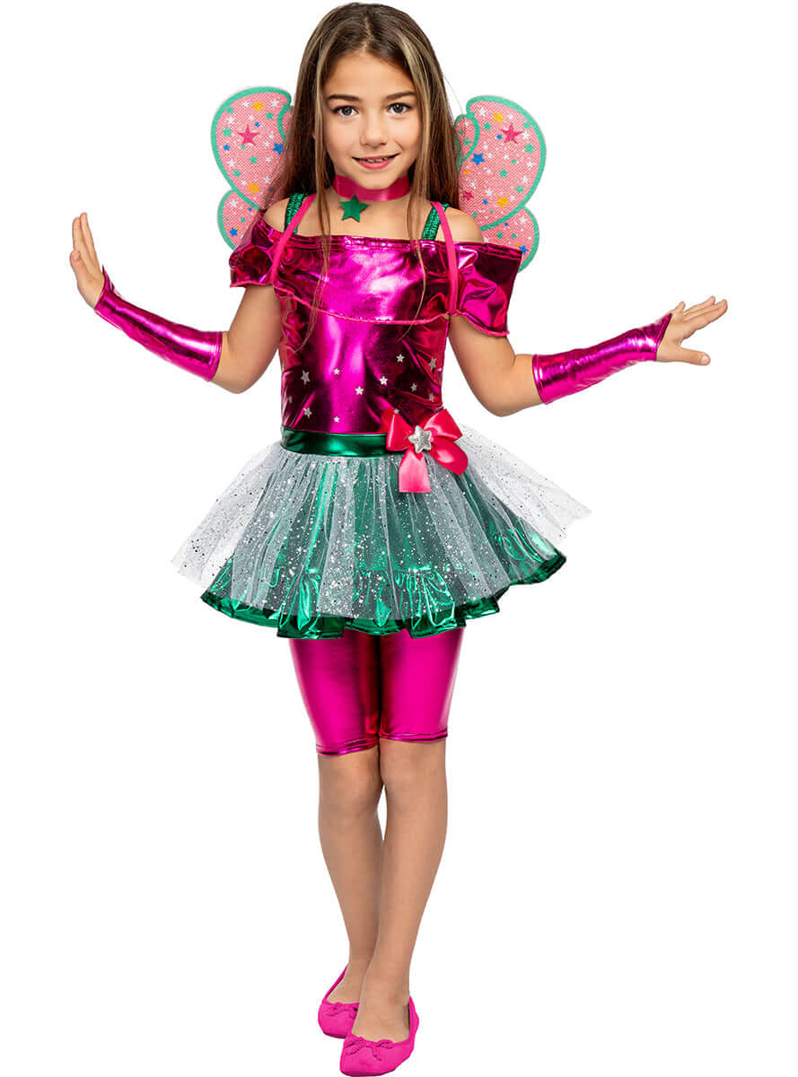 Flora Costume for Girls - Winx Club Official Fairy with Wings
