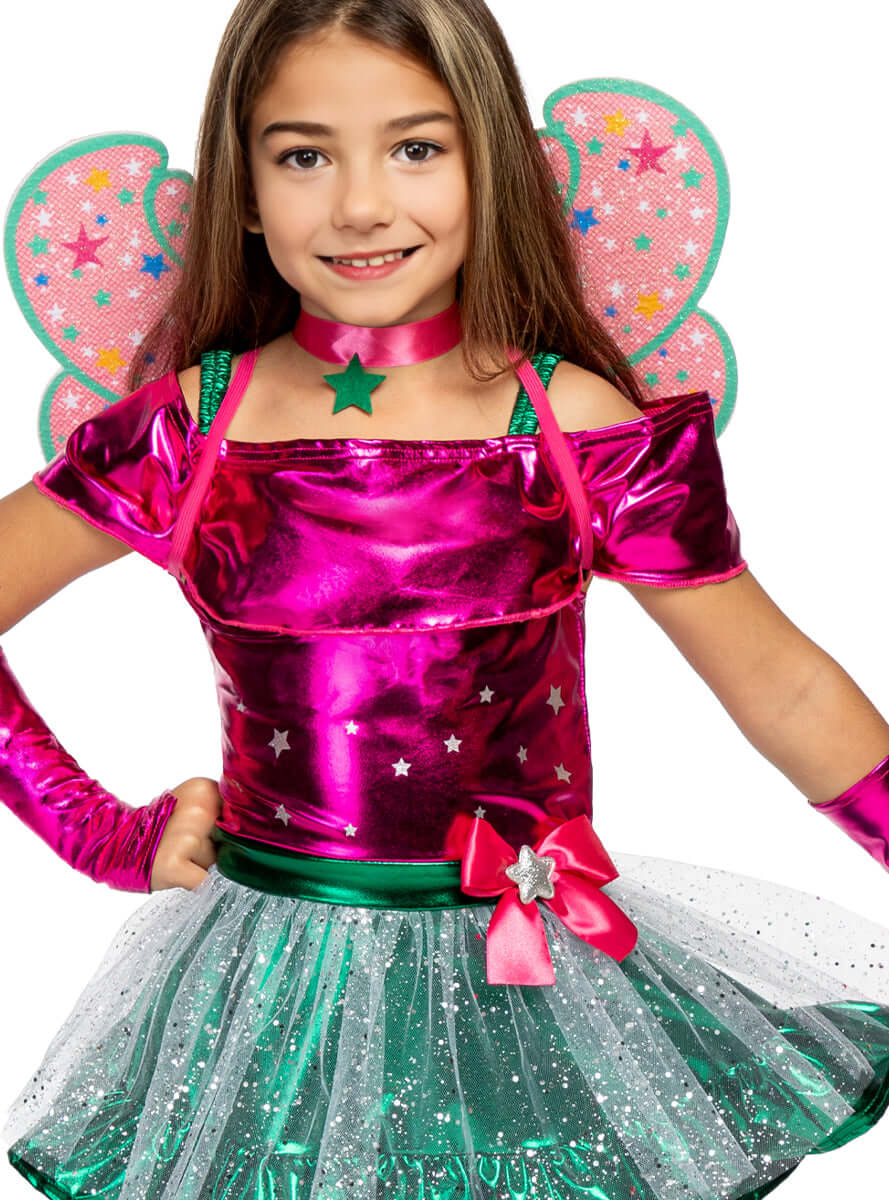 Flora Costume for Girls - Winx Club Official Fairy with Wings