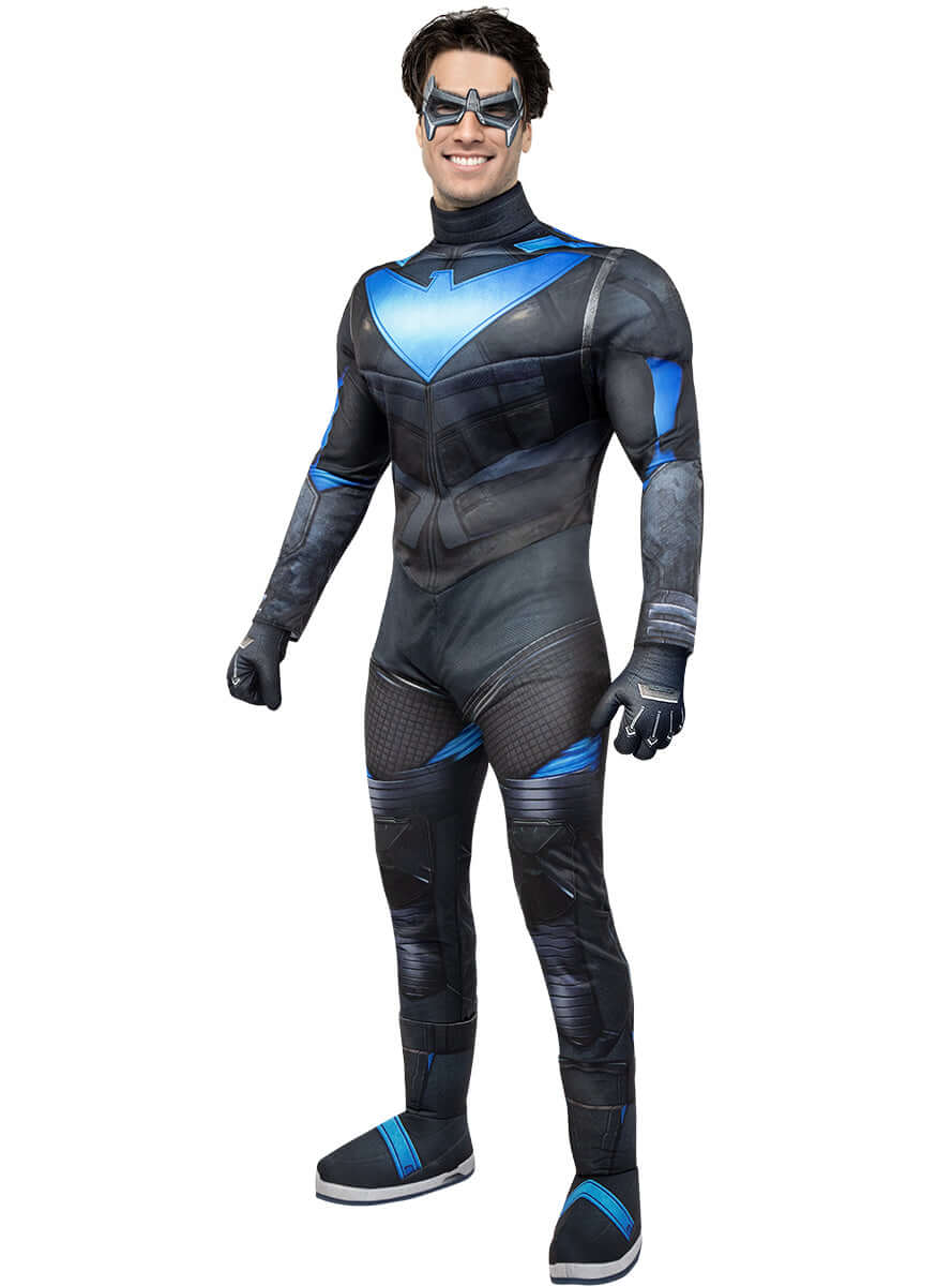 Nightwing Costume for Men – Gotham Knights Muscle Jumpsuit
