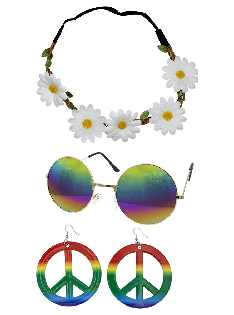 Karnavaliniai kostiumai, teminių vakarėlių apranga Hippie accessories kit - Teminis.lt #karnavaliniai kostiumai #teminiai vakareliai