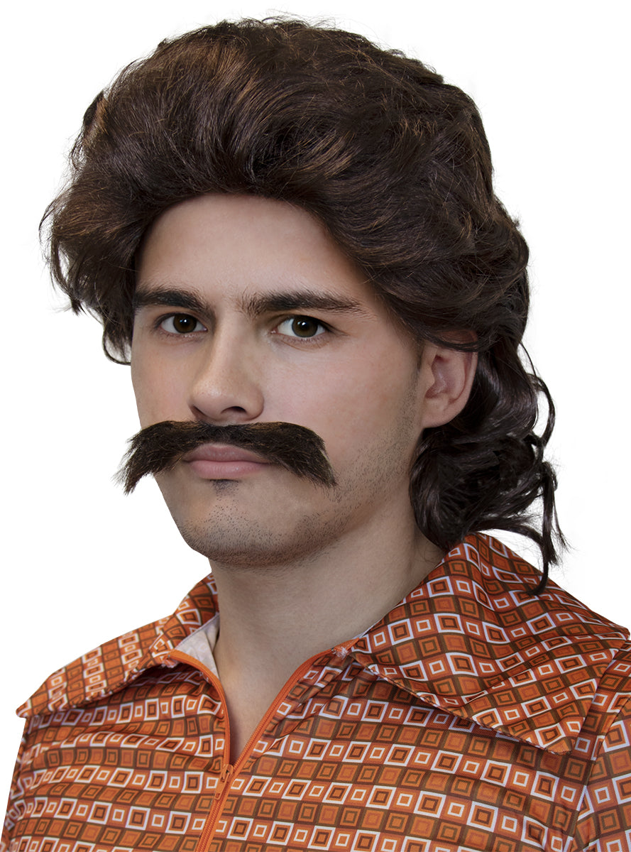 Karnavaliniai kostiumai, teminių vakarėlių apranga 70s wig and mustache - Teminis.lt #karnavaliniai kostiumai #teminiai vakareliai