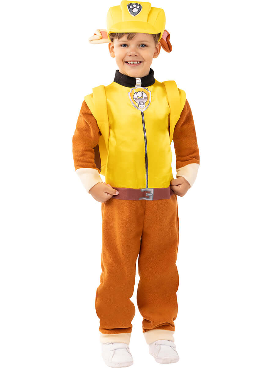 Paw Patrol Rubble Costume for Kids - Official Jumpsuit & Hat