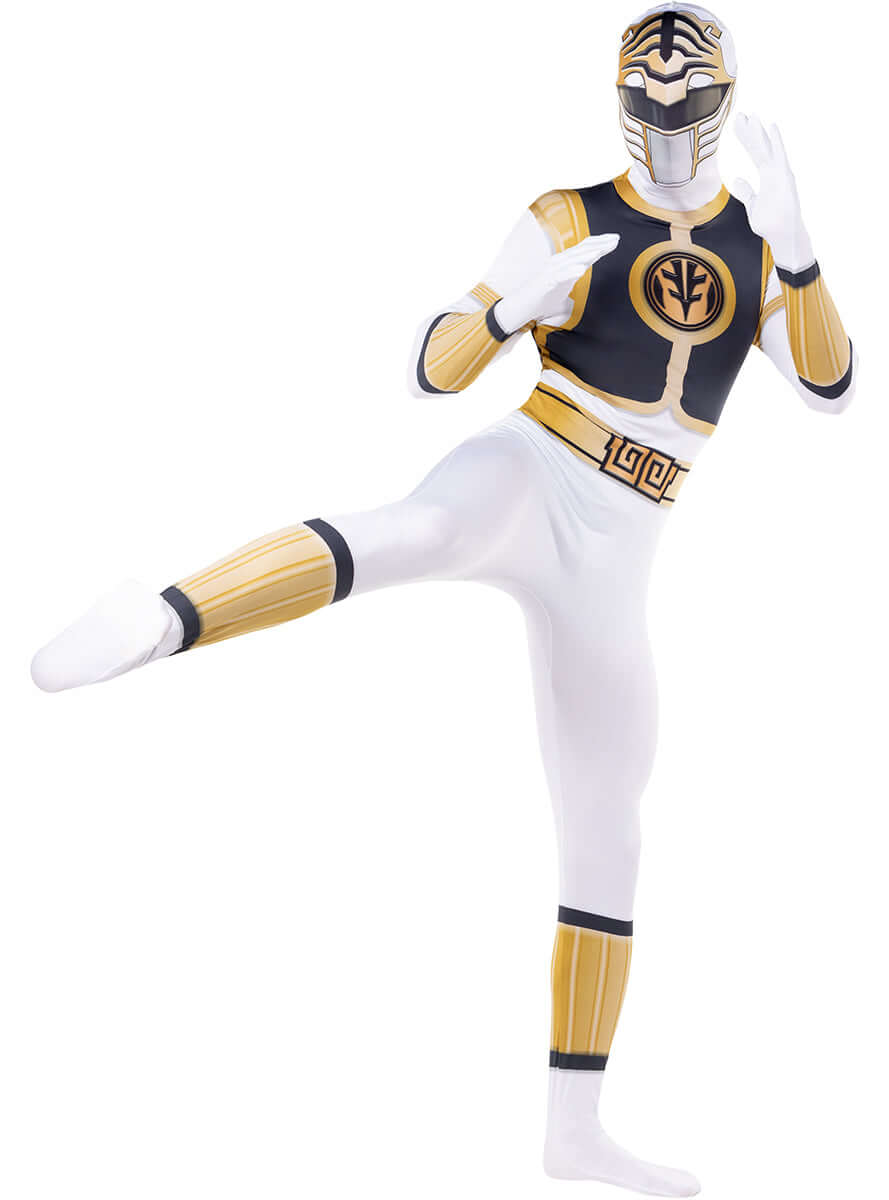 White Power Ranger Costume – Second Skin Bodysuit Unisex
