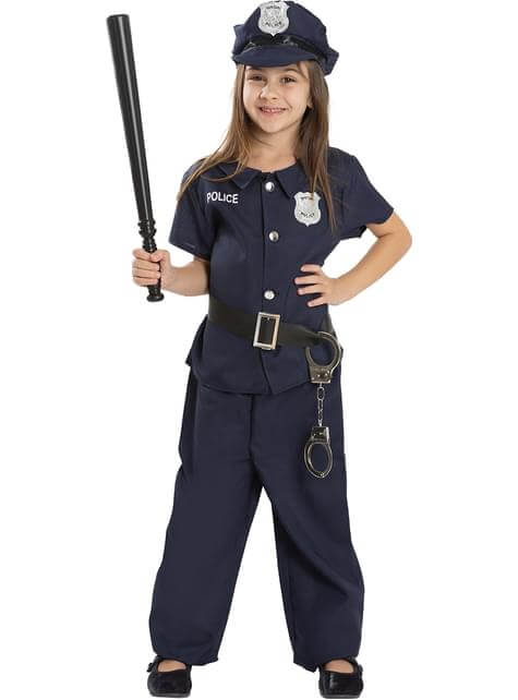 Police Costume for Kids - Officer Uniform with Hat and Belt