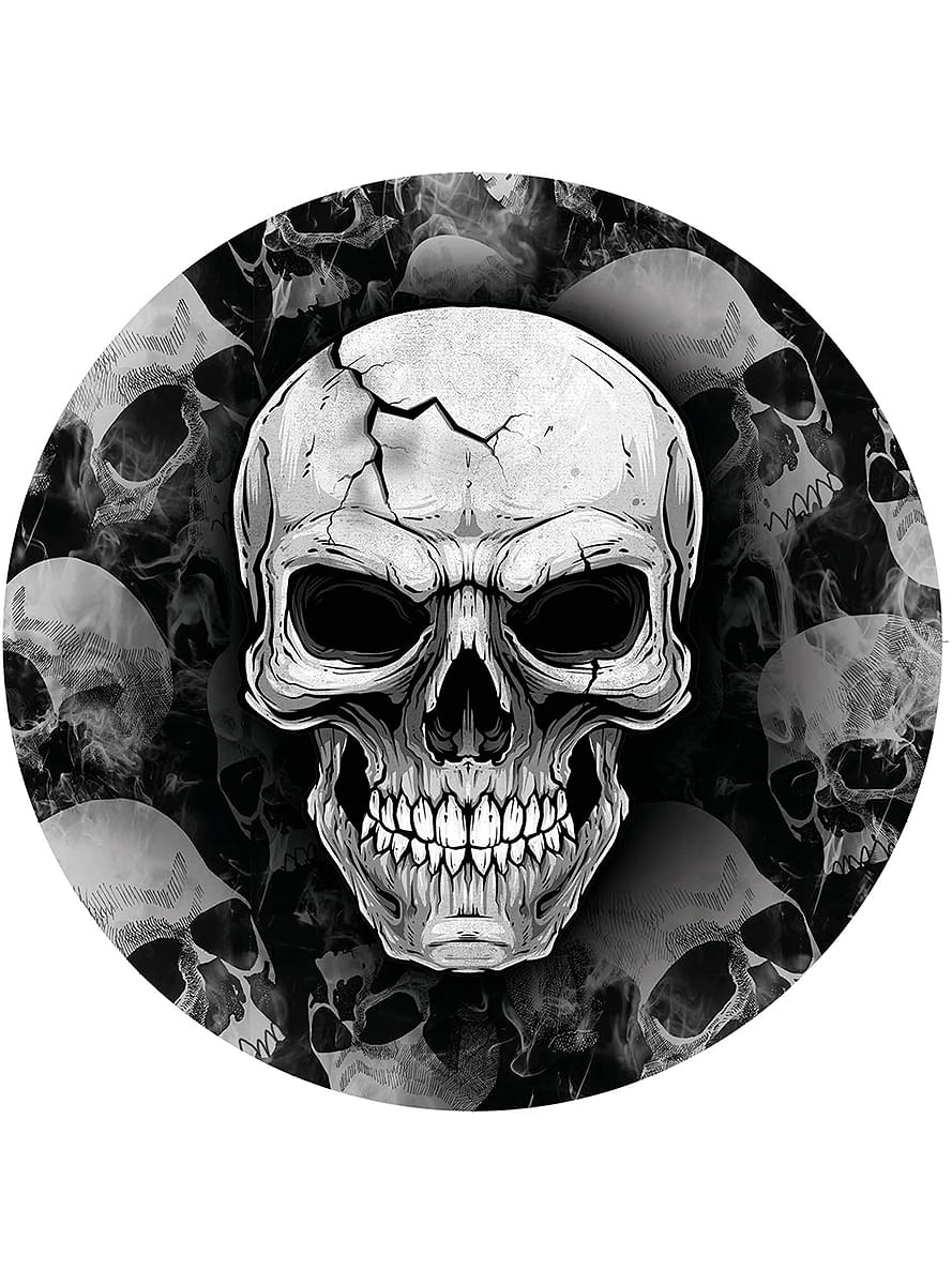 6 Halloween Skull Plates (23 cm) Teminis.lt