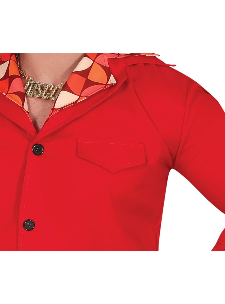 Men's 70s Disco Costume: Red Wide-Leg Trousers Teminis.lt