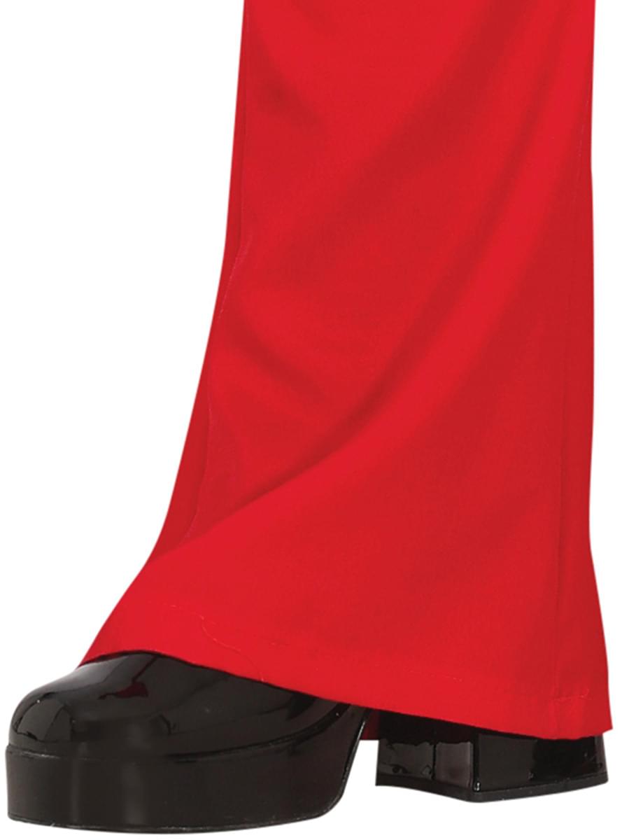 Men's 70s Disco Costume: Red Wide-Leg Trousers Teminis.lt