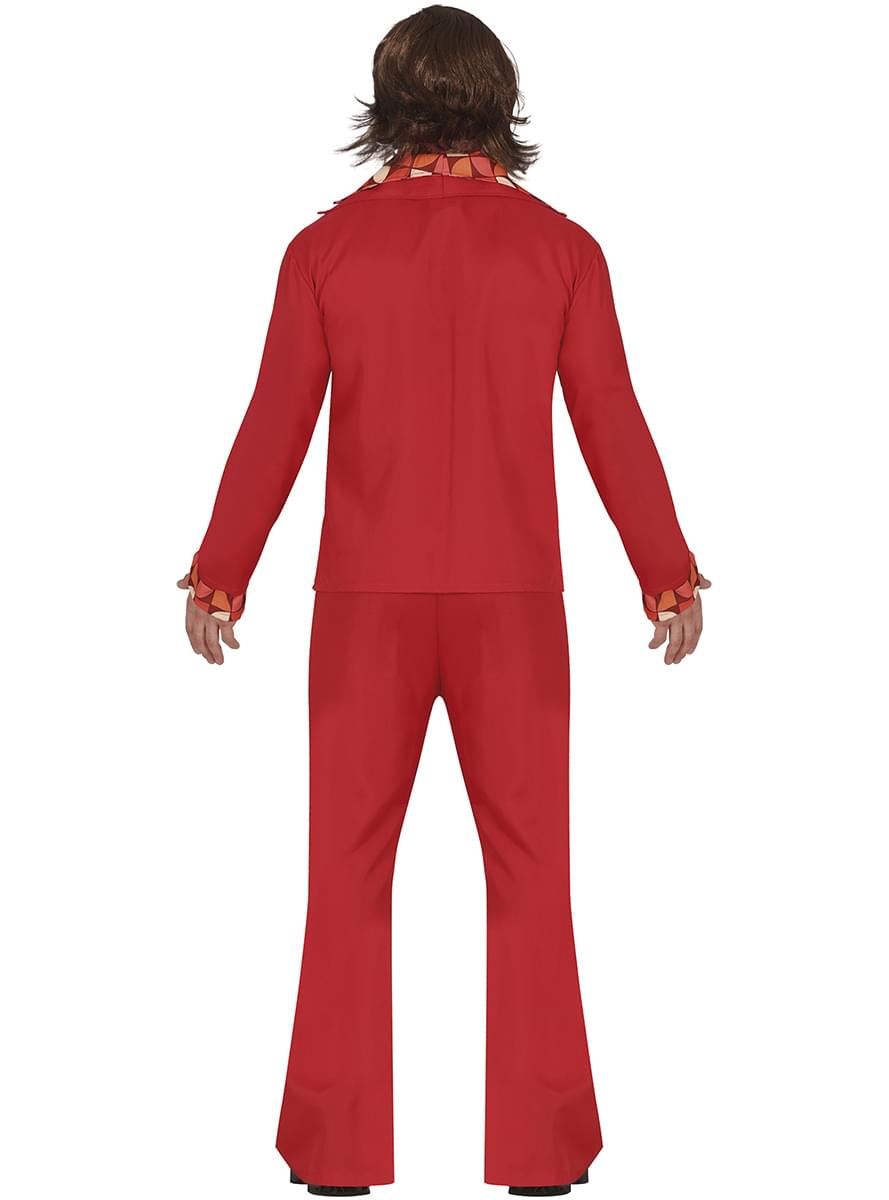 Men's 70s Disco Costume: Red Wide-Leg Trousers Teminis.lt