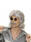 70s Grey Wig & Mustache Set - Perfect for Disco Parties Teminis.lt