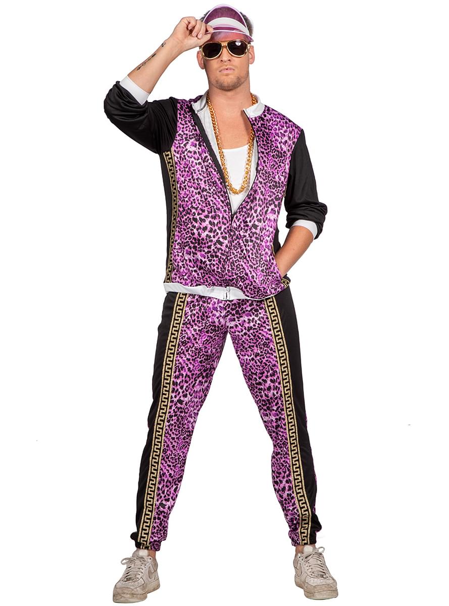 Karnavaliniai kostiumai, teminių vakarėlių apranga 80s Animal Print Tracksuit Costume for Men - Teminis.lt #karnavaliniai kostiumai #teminiai vakareliai