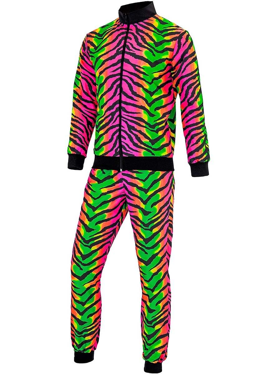 80's Animal Print Tracksuit - Fluorescent Party Costume Teminis.lt