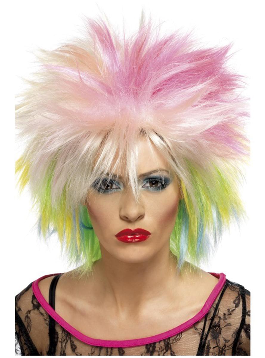 Vibrant 80s Multicoloured Wig for Women - Retro Style Teminis.lt