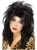 80s Style Black Wig for Women - Retro Costume Hair Teminis.lt