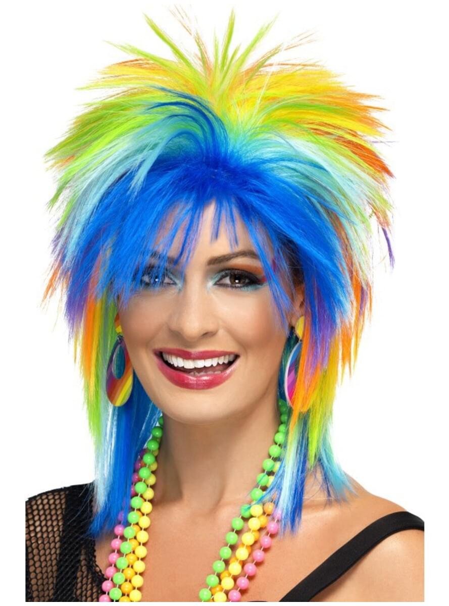 Vibrant 80s Style Multicoloured Wig for Women Teminis.lt