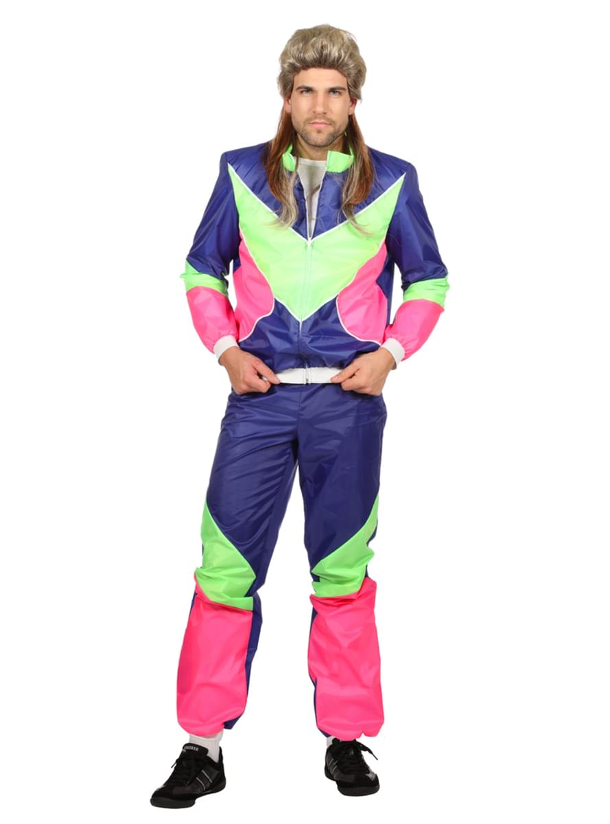 80-ųjų mėlynas sportinis kostiumas vyrams