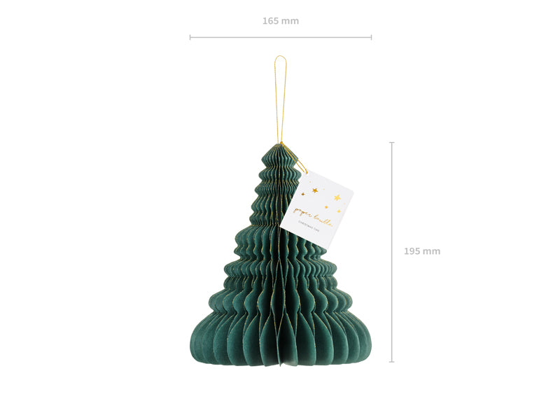 Kalėdų eglutės popierinė korio formos puošmena, 20 cm