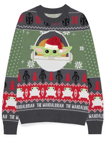 Men's Baby Yoda Mandalorian Christmas Sweater - Star Wars Teminis.lt