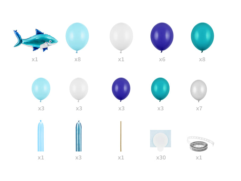 Balloon garland - Shark - Teminis.lt