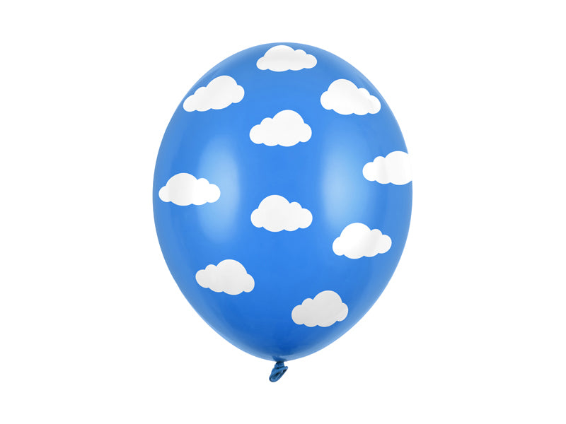 Balloons 30cm, Clouds, Pastel Cornflower Blue - Teminis.lt