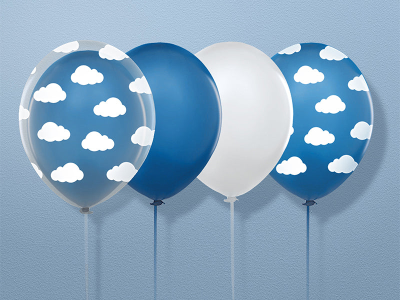 Balloons 30cm, Clouds, Pastel Cornflower Blue - Teminis.lt