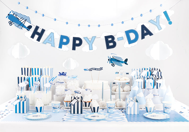 Balloons 30cm, Clouds, Pastel Cornflower Blue - Teminis.lt