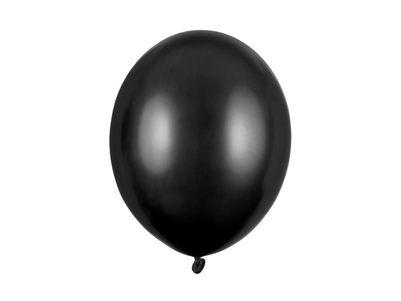 Balloons Strong Metallic Black (12 - 43cm) - Teminis.lt