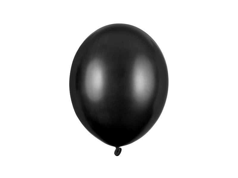 Balloons Strong Metallic Black (12 - 43cm) - Teminis.lt