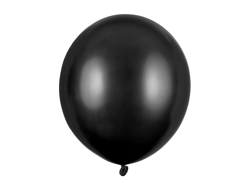 Balloons Strong Metallic Black (12 - 43cm) - Teminis.lt