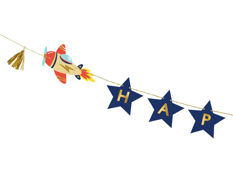 Banner Happy Birthday Airplanes - Teminis.lt