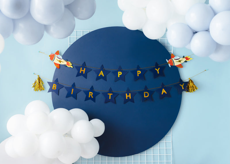 Banner Happy Birthday Airplanes - Teminis.lt