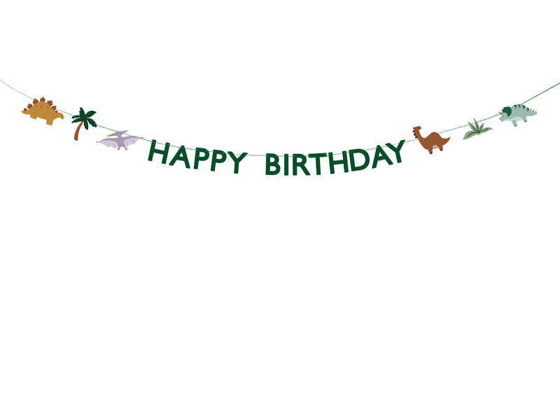 Banner Happy Birthday Dino - Teminis.lt