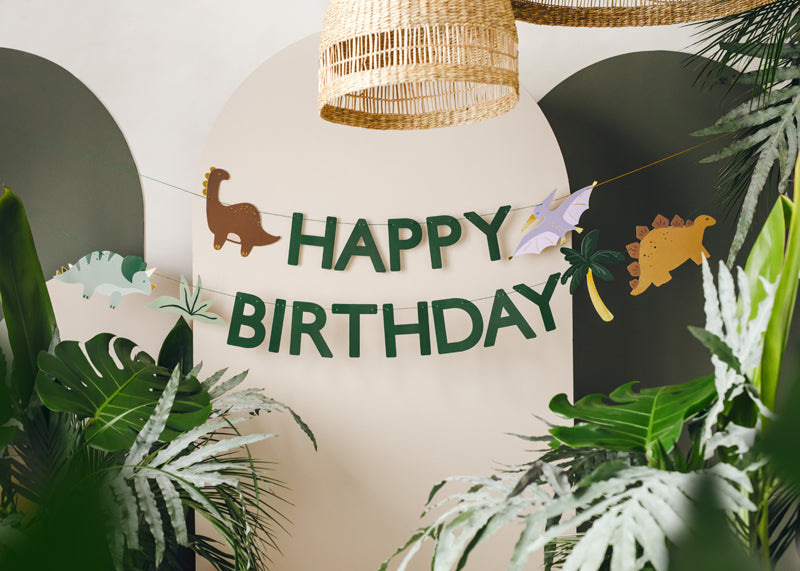 Banner Happy Birthday Dino - Teminis.lt