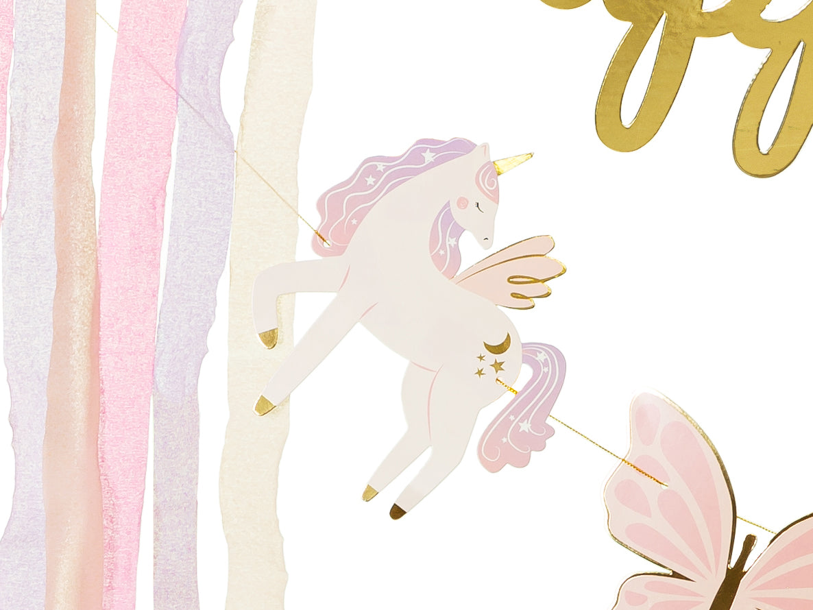 Banner Happy Birthday Unicorns - Teminis.lt