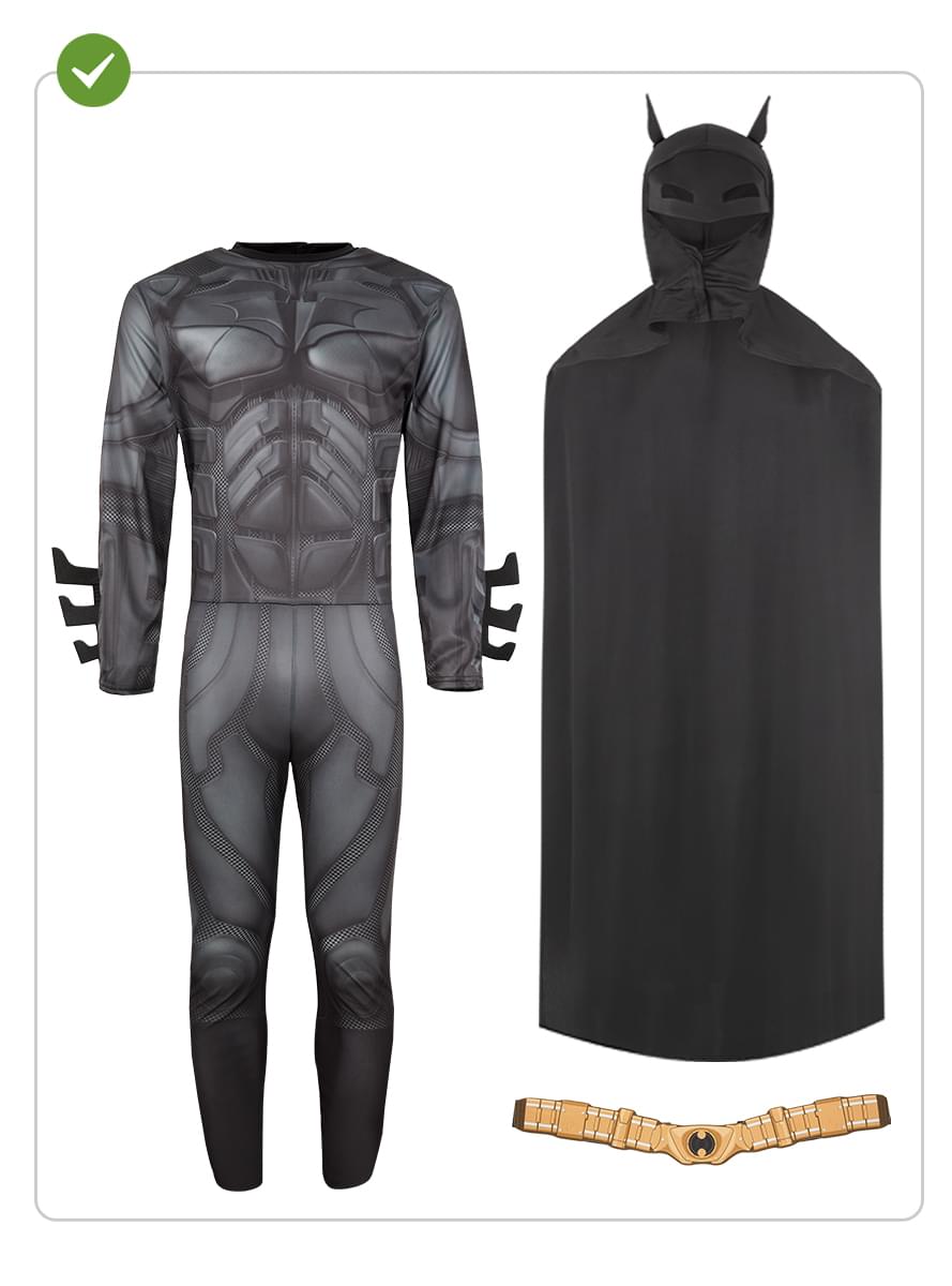 The Dark Knight Batman Costume - Black Superhero Suit Teminis.lt