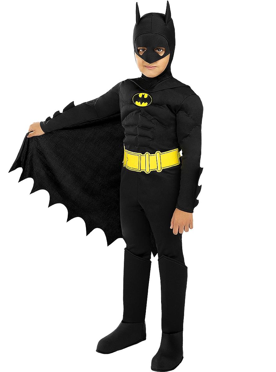 Kids Batman Costume: Full Jumpsuit & Cape Set Teminis.lt