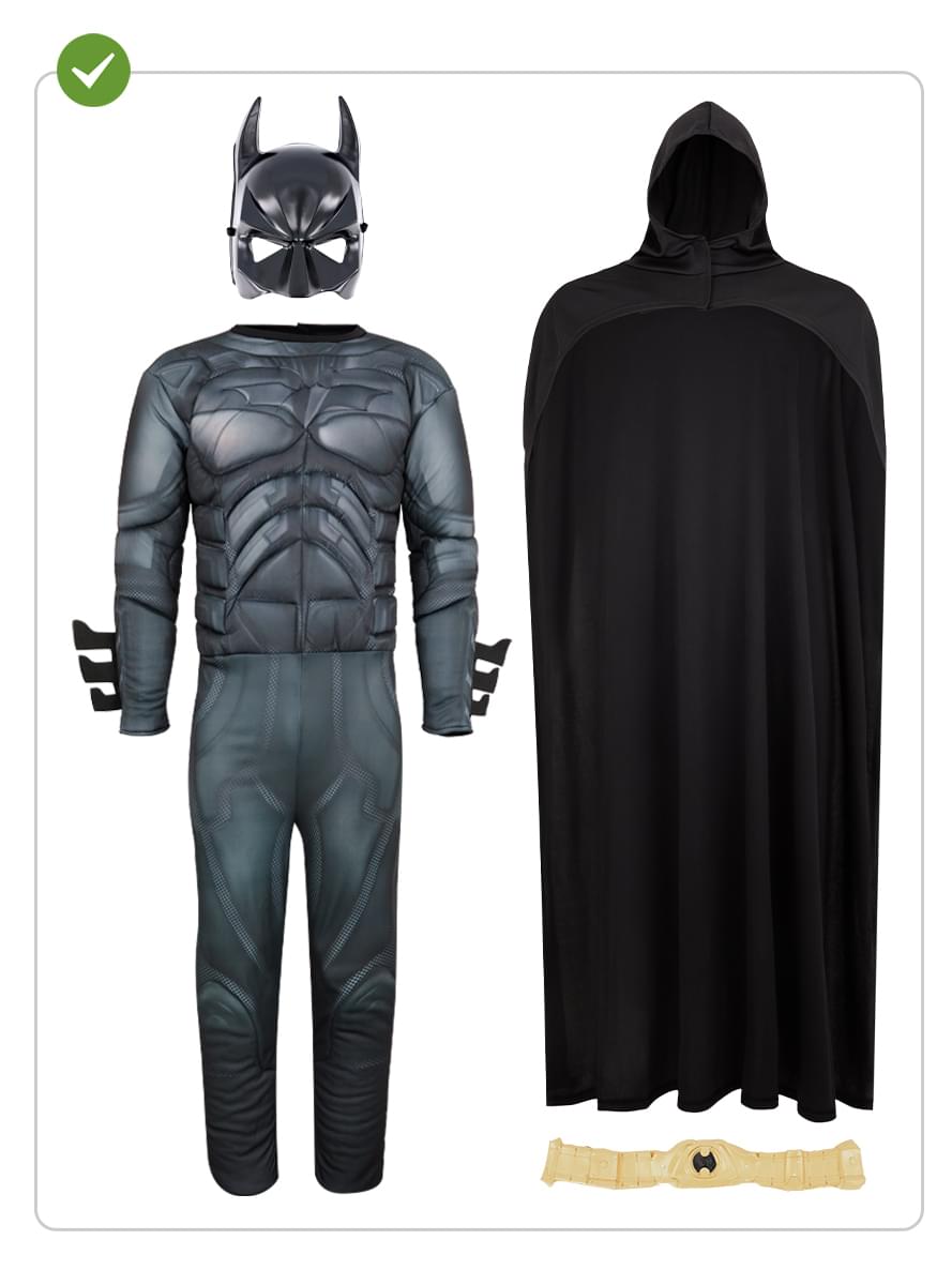 Dark Knight Batman Costume for Men - Muscle Onesie Set Teminis.lt
