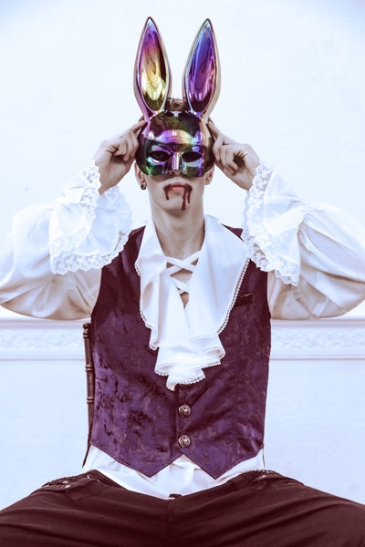 Black Bunny mask - Teminis.lt
