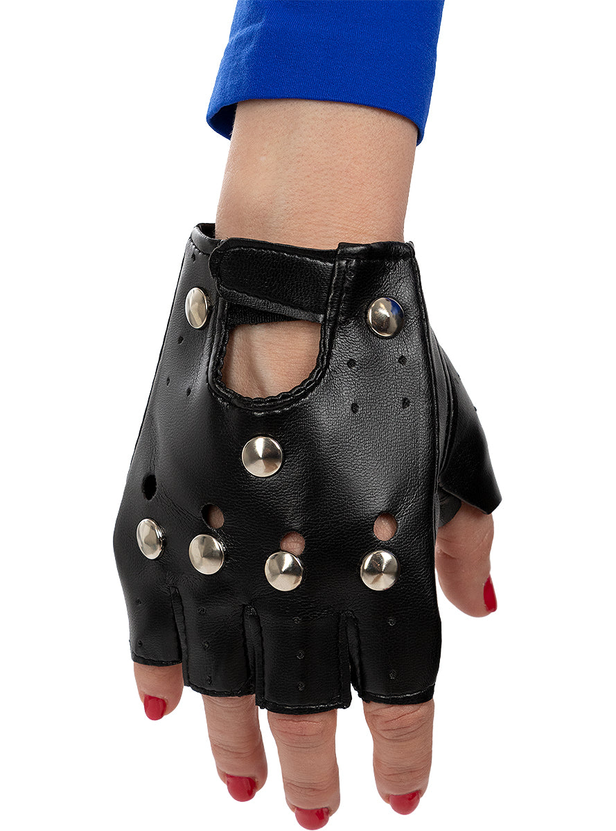Black Punk Gloves for Adults Teminis.lt