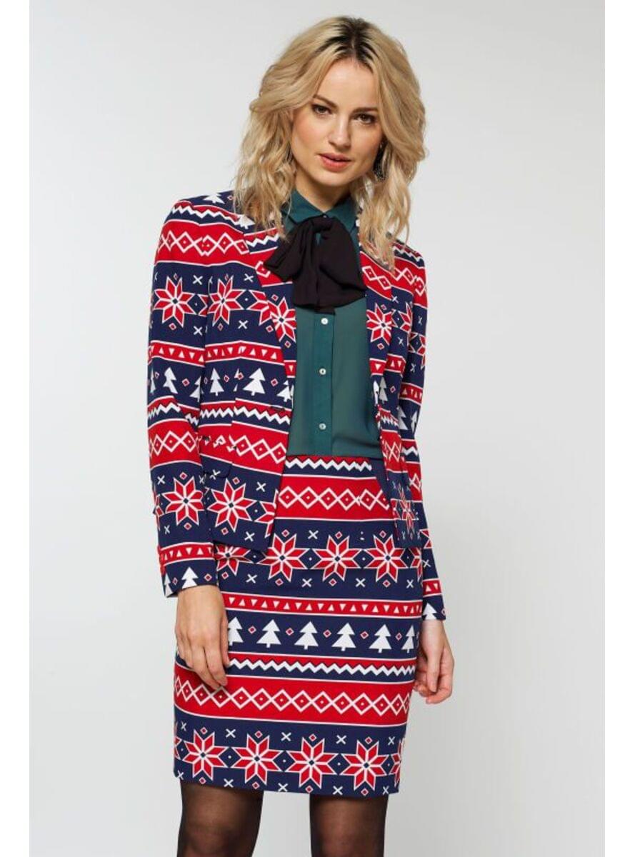 Blue Christmas Nordic Noelle Women's Festive Suit Teminis.lt