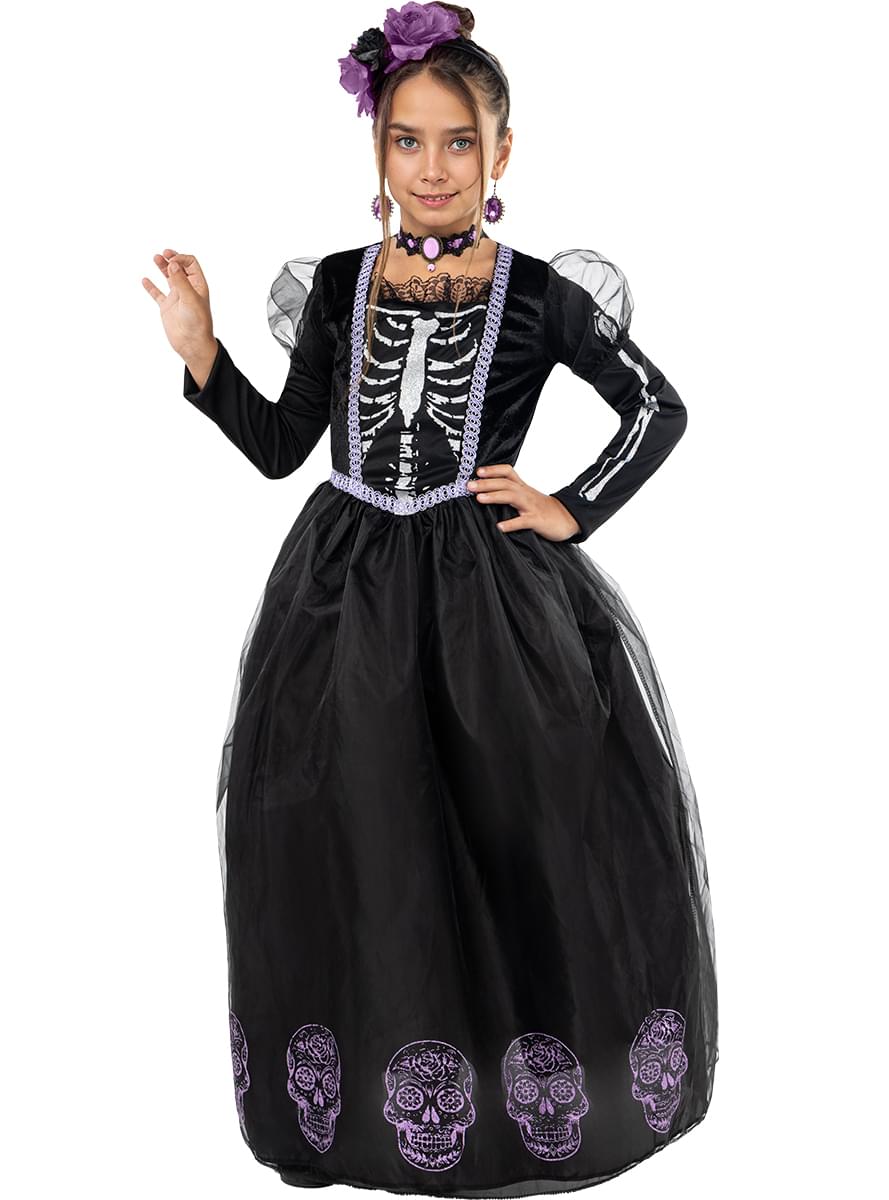 Catrina Day of the Dead Costume for girls - Teminis.lt
