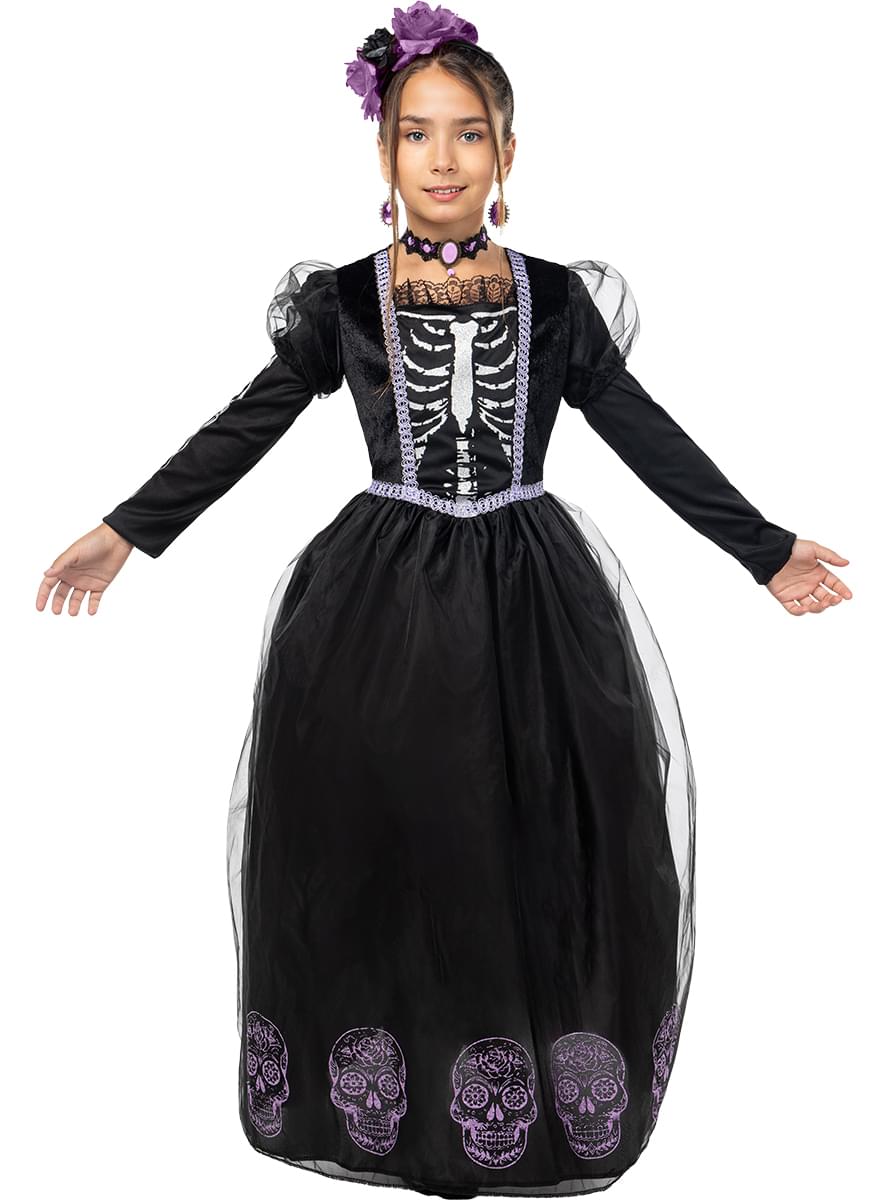 Catrina Day of the Dead Costume for girls - Teminis.lt