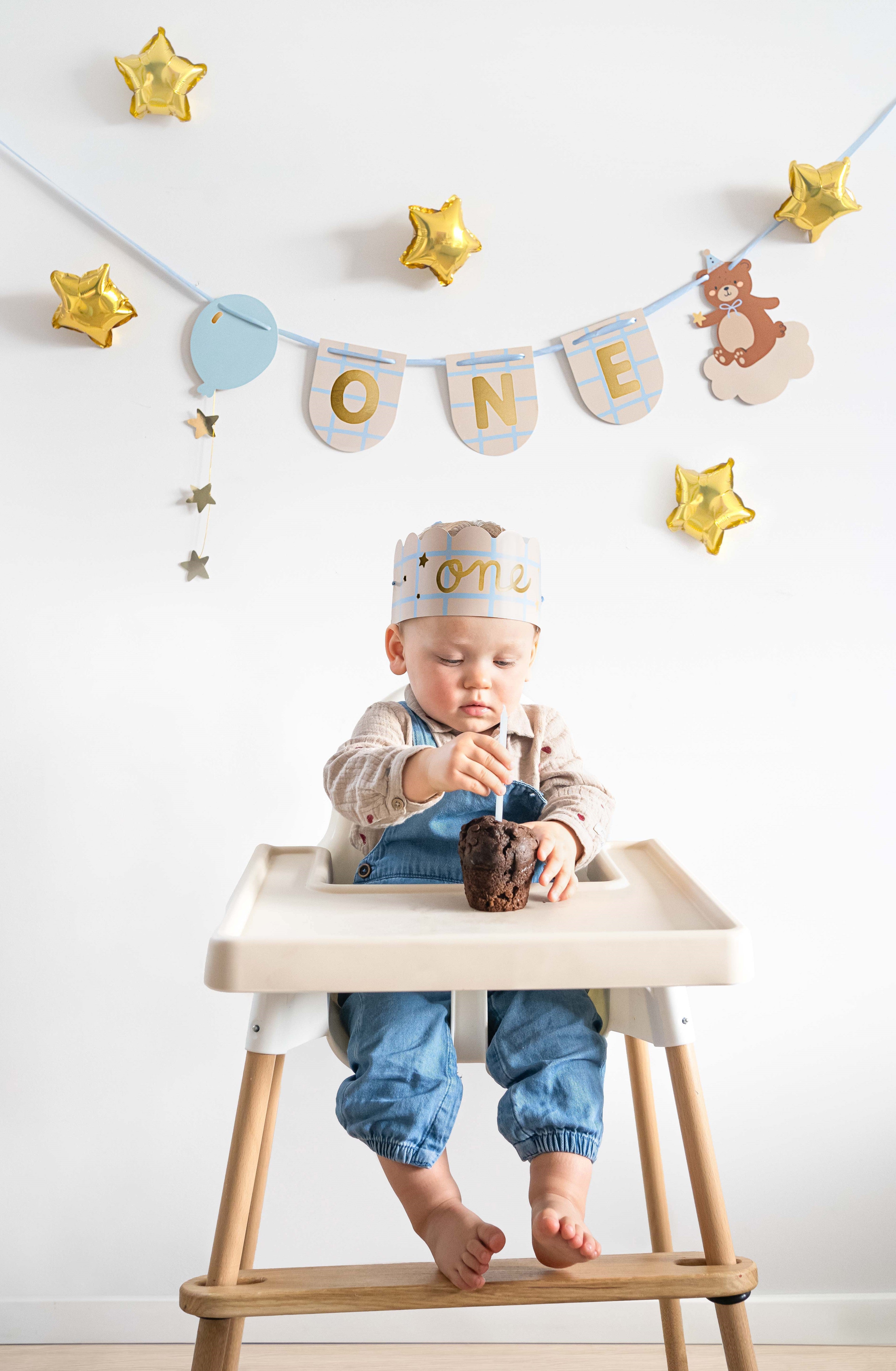 Chair banner and crown Teddy Bear - Teminis.lt