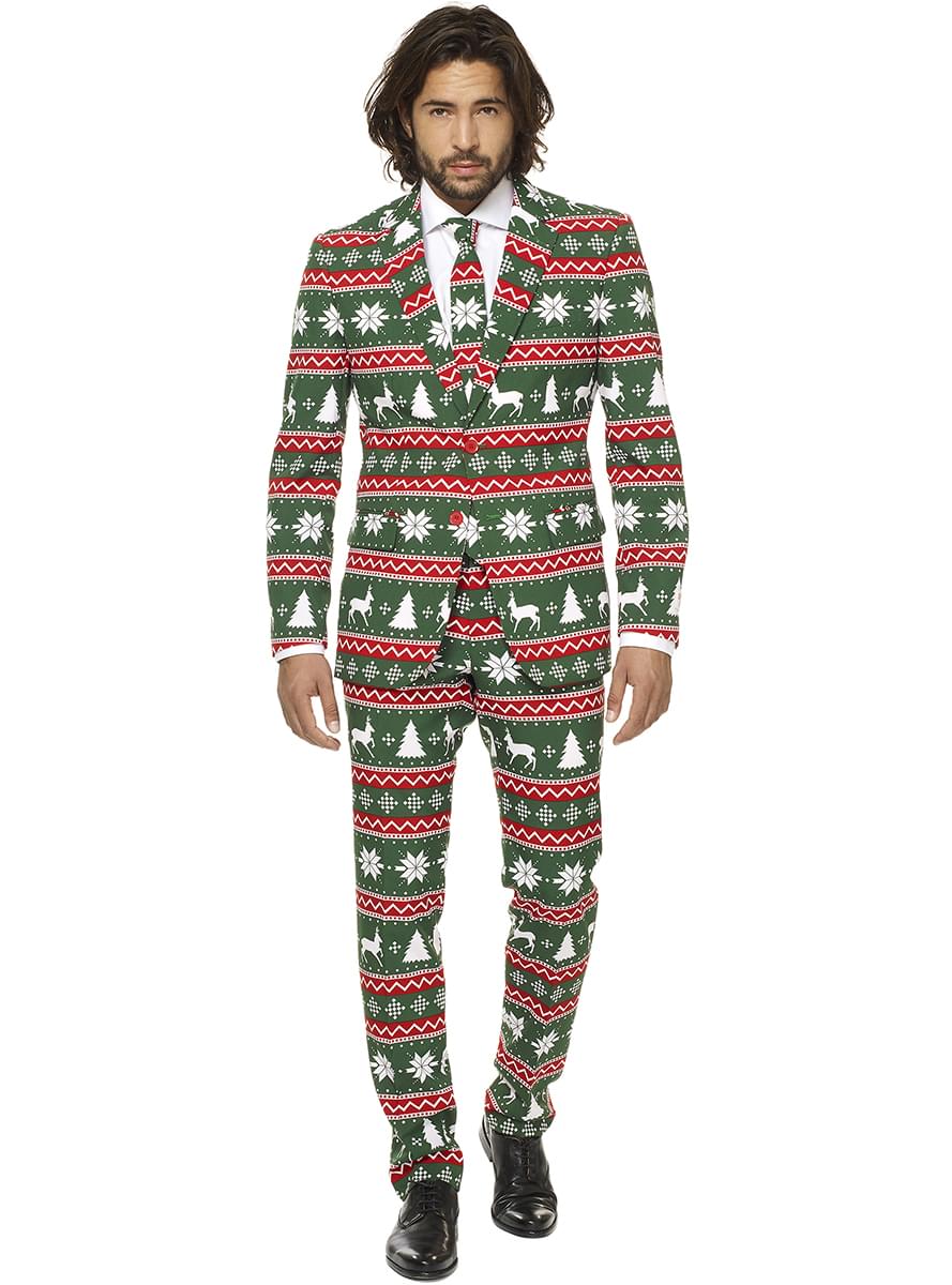 Festive Green Christmas Suit - Holiday Party Outfit Teminis.lt