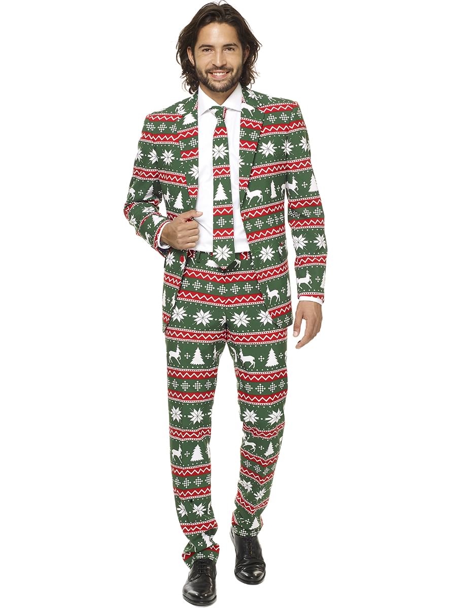 Festive Green Christmas Suit - Holiday Party Outfit Teminis.lt