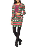 Women's Festive Green Christmas Suit - Holiday Style Teminis.lt