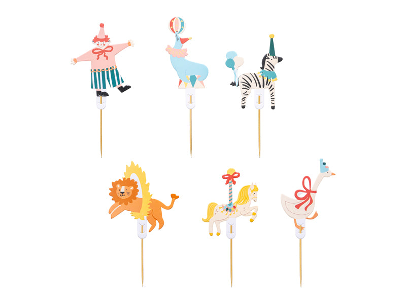 Circus Cupcake Toppers - Teminis.lt