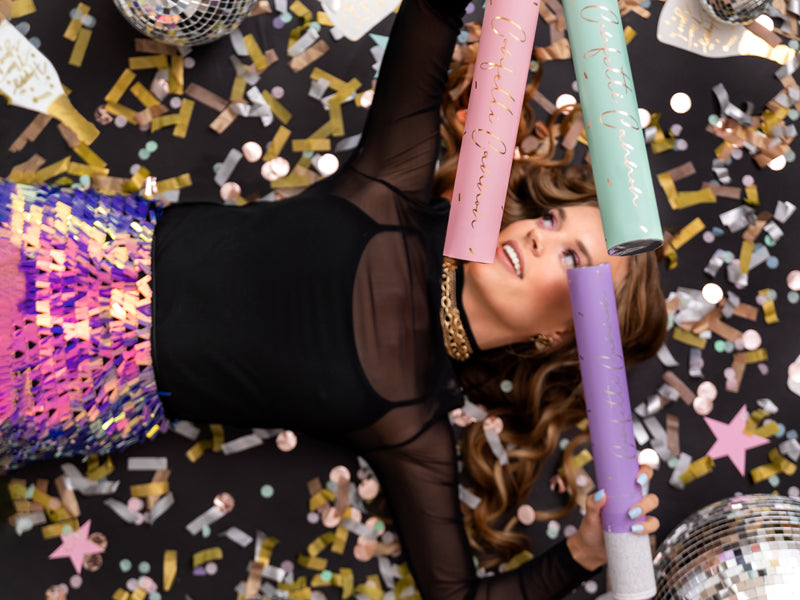 Confetti cannon, gold - Teminis.lt