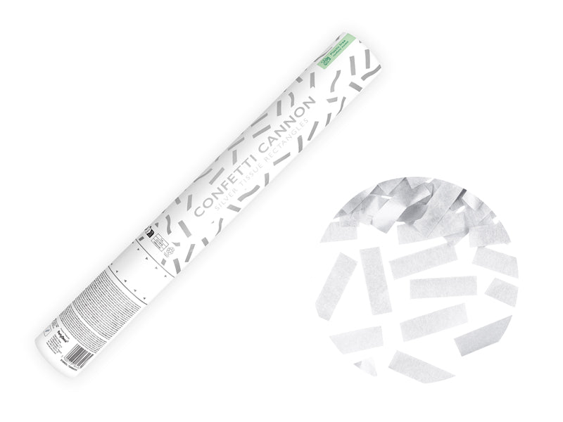 Confetti cannon, silver - Teminis.lt