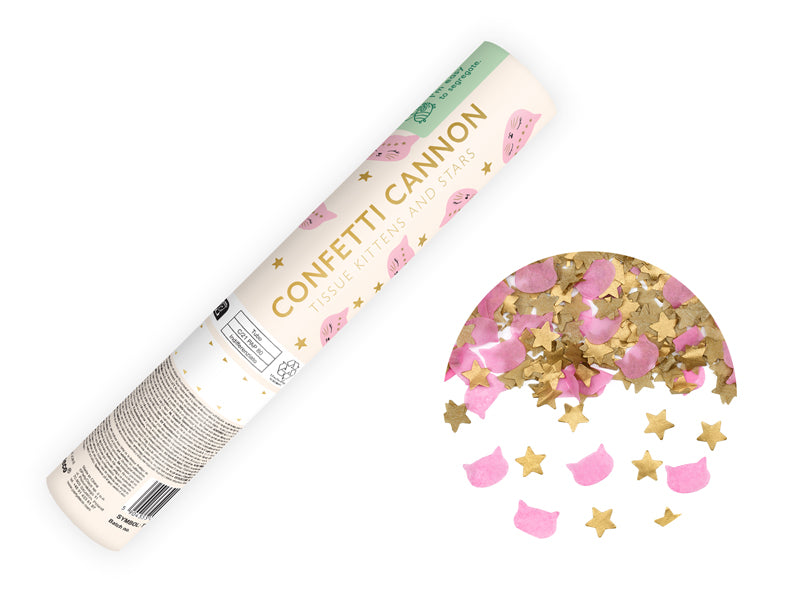 Confetti cannon, stars and cat-shaped confetti - Teminis.lt
